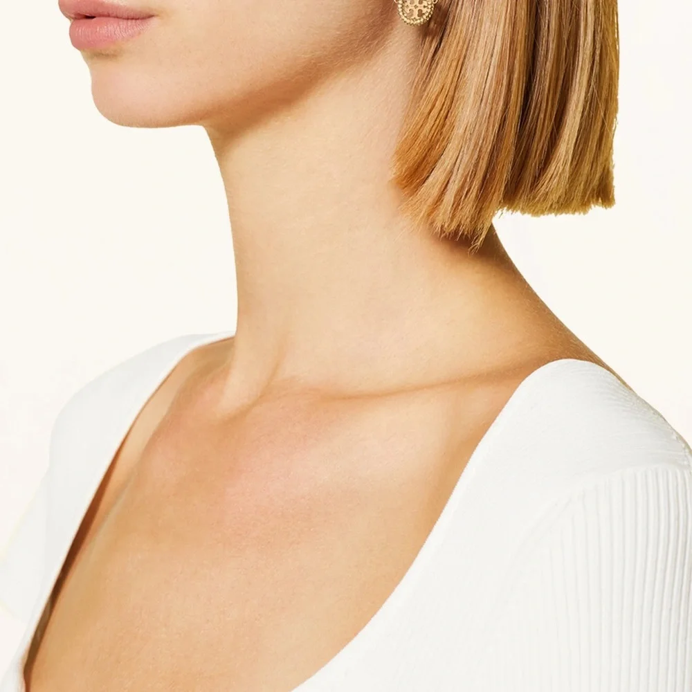 New Tory Burch Miller pavé Gold drop earrings on TB Earring Card
